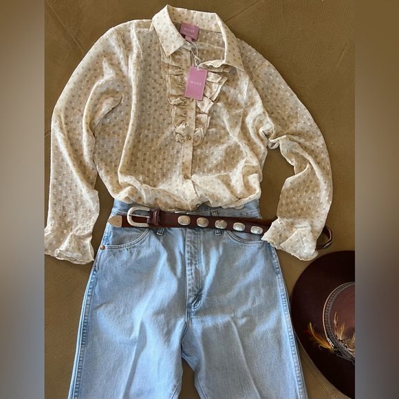 Muse Ruffled and Embroidered Blouse - Picture 2 of 8